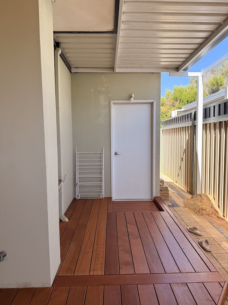 Timber decking and new external door
